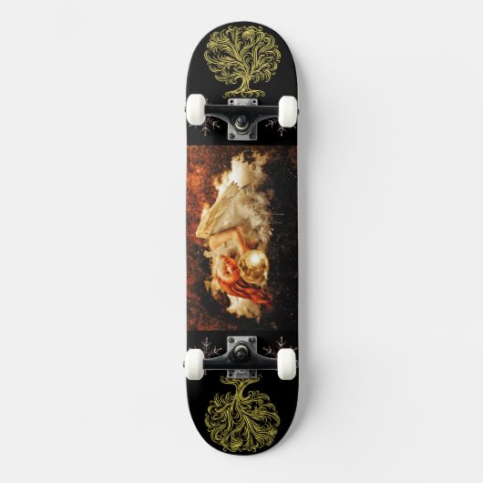 Angel unter den Sternen Fantasy Art Skateboard (Vorderseite)