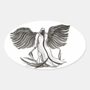 Angel Uriel Ovaler Aufkleber