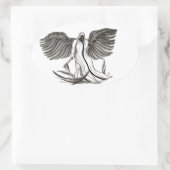 Angel Uriel Ovaler Aufkleber (Tasche)