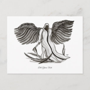Angel Uriel , Schwarz-Weiß-Design Postkarte