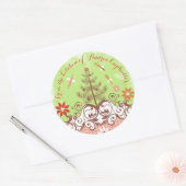 Angel-Utensilien aus der Küche des Weihnachtslabel Runder Aufkleber (Umschlag)