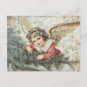 Angel Vintag Decoupage Christmas Postkarte (Vorderseite)