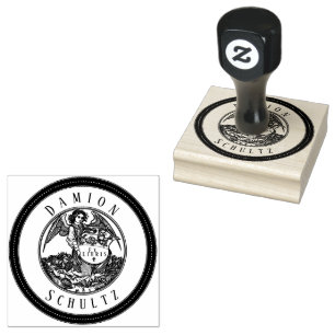 Angel Vintag Scroll Ex Libris Name Rubber Briefmar Gummistempel