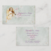 Angel Violine auf Vintagem Papier Hintergrund Visitenkarte (Vorne/Hinten)