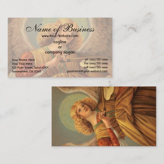 Angel Violine von Melozzo da Forlì Visitenkarte (Vorne/Hinten)