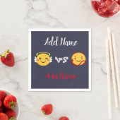 Angel vs Devil Emoji PErsonalize Serviette (Beispiel)