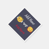 Angel vs Devil Emoji PErsonalize Serviette (Ecke)
