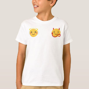 Angel vs Devil Emoji PErsonalize T-Shirt
