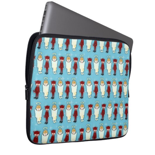 Angel Vs. Devil Pattern Retro Fun Cartoon Laptopschutzhülle (Vorne Rechts)