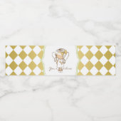 Angel Water Bottle Labels Gold & Green Wasserflaschenetikett (Einzelnes Label)