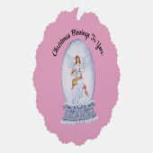 Angel Water Globe Christmas Paper Ornament Card (Rechts)