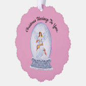 Angel Water Globe Christmas Paper Ornament Card (Links)