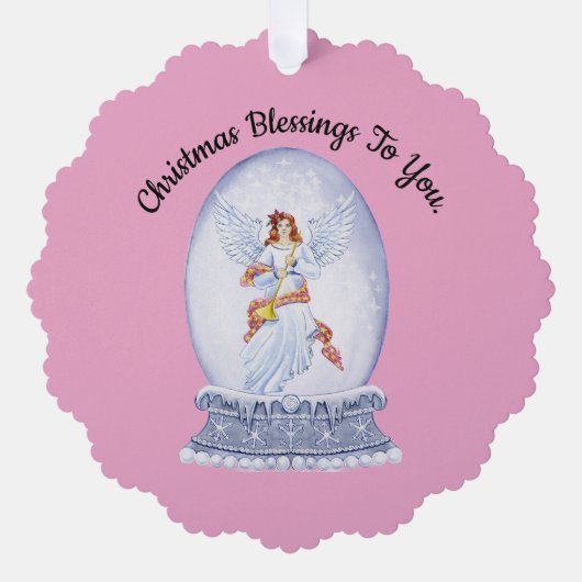 Angel Water Globe Christmas Paper Ornament Card (Vorderseite)