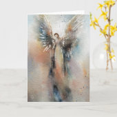 Angel Watercolor Grußkarte Karte (Gelbe Blume)