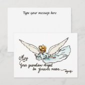 Angel Watercolor strahlend in der Nähe und beobach Dankeskarte (Vorne/Hinten)