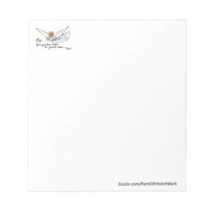 Angel Watercolor strahlend in der Nähe und beobach Notizblock