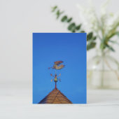 Angel Weather Vane Bright Blue Sky Postkarte (Stehend Vorderseite)