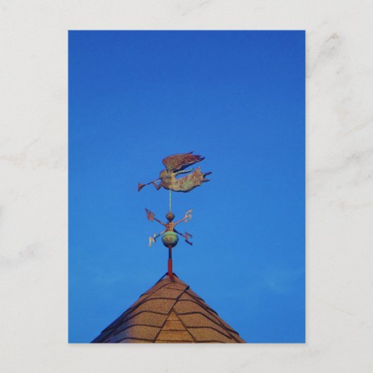 Angel Weather Vane Bright Blue Sky Postkarte (Vorderseite)