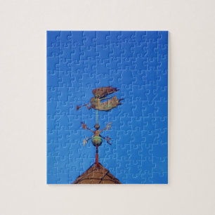 Angel Weather Vane Bright Blue Sky Puzzle