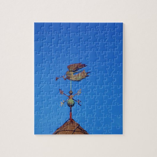 Angel Weather Vane Bright Blue Sky Puzzle (Vertikal)