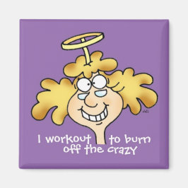 Angel Weight Loss, Diet and Fitness Funny Purple Magnet