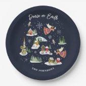 Angel Weltfrieden Christmas Pappteller (Vorderseite)