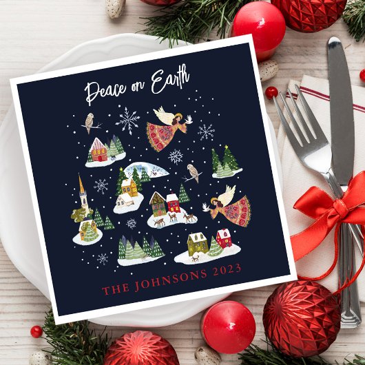 Angel Weltfrieden Christmas Serviette