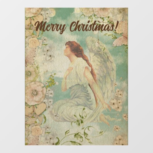 Angel White Blume Blue Sky Fensteraufkleber (Blatt)