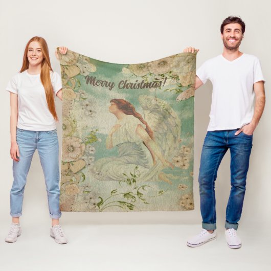 Angel White Blume Blue Sky Fleecedecke (Beispiel)