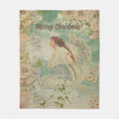 Angel White Blume Blue Sky Fleecedecke (Vorderseite)