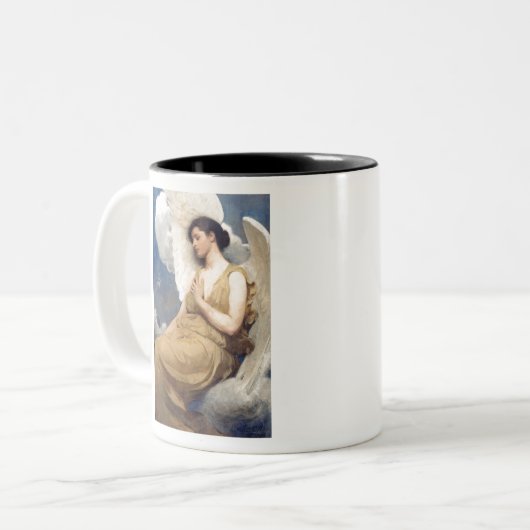 Angel White Winged Figure Abbott Handerson Thayer Zweifarbige Tasse (Vorderseite Links)