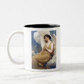 Angel White Winged Figure Abbott Handerson Thayer Zweifarbige Tasse (Links)