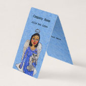 Angel White Wings auf Cloud White Angel Cat Blue Visitenkarten (Vorderseite)