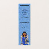 Angel White Wings auf Cloud White Angel Cat Blue Visitenkarten (Außenseite Aufgefaltet)