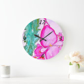 Angel Wing Begonia Große Wanduhr (Zuhause)