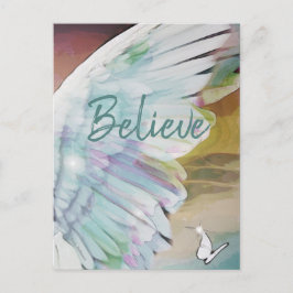 Angel Wing Butterfly glaubt Sky Watercolor Art Postkarte