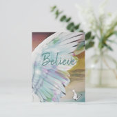 Angel Wing Butterfly glaubt Sky Watercolor Art Postkarte (Stehend Vorderseite)