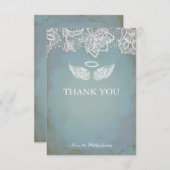 Angel Wing Cherub Danke Karte (Vorne/Hinten)