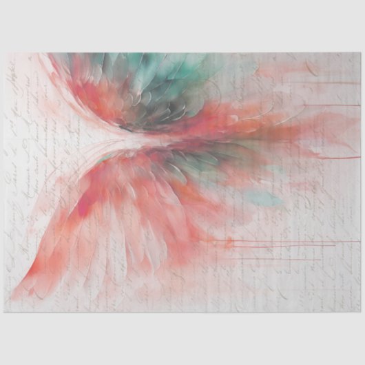 Angel Wing Elegant Ethereal Abstrakter Impressioni Seidenpapier (Vorderseite)