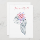 ~ Angel Wing Feathers Crystals Shower Einladung (Vorne/Hinten)