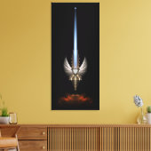 Angel Wing Schwert von Arkledious Sp Blk Canvas Pr Leinwanddruck (Insitu (Wohnzimmer))