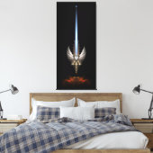 Angel Wing Schwert von Arkledious Sp Blk Canvas Pr Leinwanddruck (Insitu (Schlafzimmer))