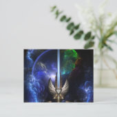 Angel Wing Schwert von Arkledious Sp Fraktal Art Postkarte (Stehend Vorderseite)