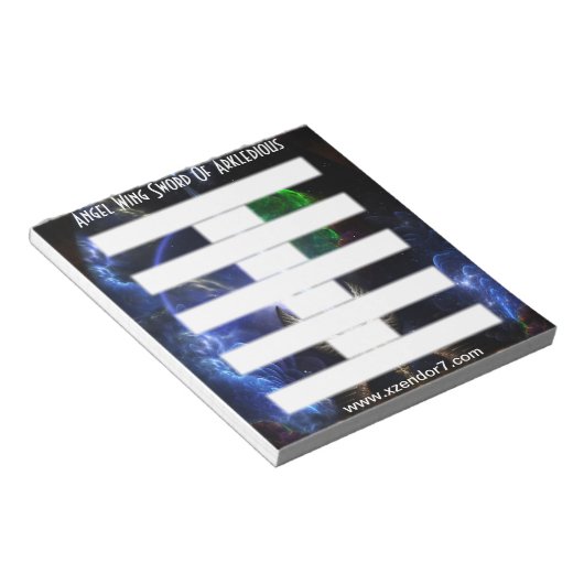 Angel Wing Schwert von Arkledious Space Notepad Notizblock (angewinkelt)