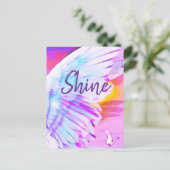 Angel Wing Shine Butterfly Aquarell Affirmation Postkarte (Stehend Vorderseite)