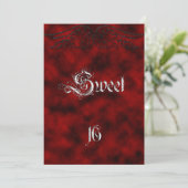 Angel Wing Sweet 16 Geburtstag Goth Einladung (Stehend Vorderseite)