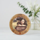 ANGEL ,WINGED CHERUB CHRISTMAS PARTY Red Ruby Gem Einladung (Stehend Vorderseite)