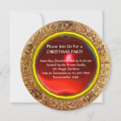 ANGEL ,WINGED CHERUB CHRISTMAS PARTY Red Ruby Gem Einladung (Rückseite)