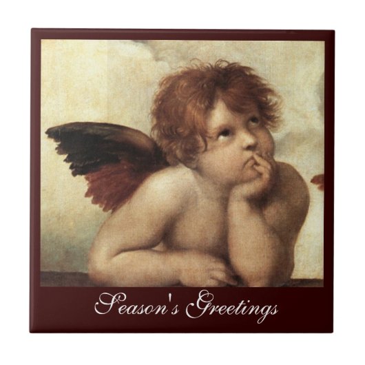 ANGEL / Winged Cherub Raffaello Sanzio Fliese (Vorderseite)