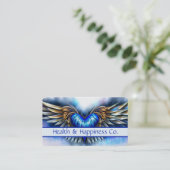 Angel Wings and Heart Business Card Visitenkarte (Stehend Vorderseite)